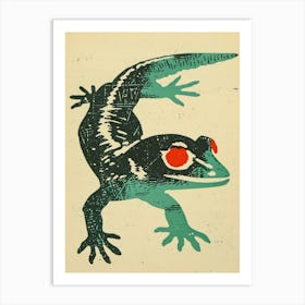 Satanic Leaf Tailed Gecko Bold Block Art Print