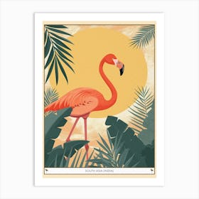 Greater Flamingo South Asia India Tropical Illustration 4 Poster Art Print
