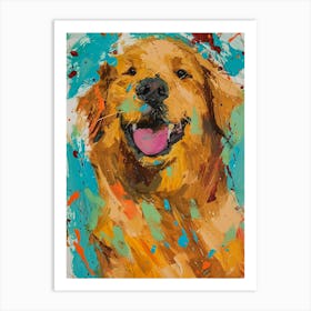 Golden Retriever Acrylic Painting 12 Art Print