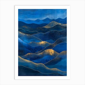 Blue And Gold 3 Art Print