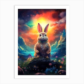 Rabbit In The Forest Art Print