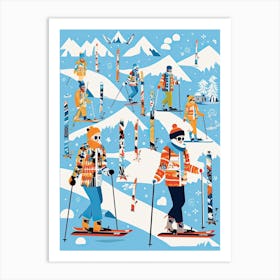 Lech Zurs Am Arlberg   Austria, Ski Resort Illustration 1 Art Print