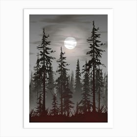 Moonlit Forest Art Print