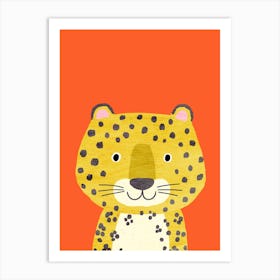 Leopard Orange Art Print