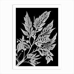Barberry Leaf Linocut 2 Art Print