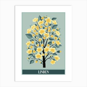 Linden Tree Flat Illustration 1 Poster Art Print