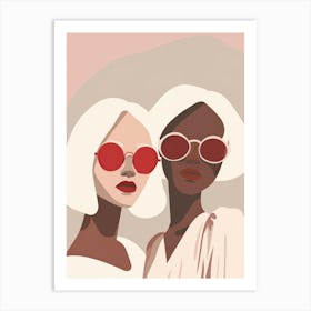 Two Women In Sunglasses 2 Art Print