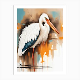 White Stork Canvas Print Art Print