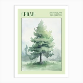 Cedar Tree Atmospheric Watercolour Painting 3 Poster Art Print
