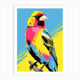 Andy Warhol Style Bird American Goldfinch 2 Art Print