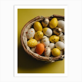 Easter Eggs In A Basket 14 Art Print