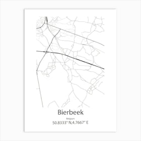 Bierbeek,Belgium Minimalist Map Art Print