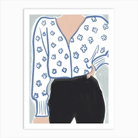 Illustration Of A Woman Wearing A Blouse Art Print