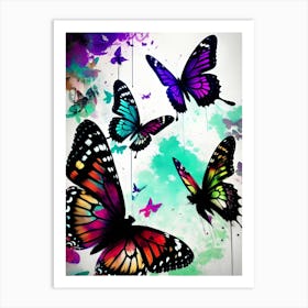 Colorful Butterflies 165 Art Print