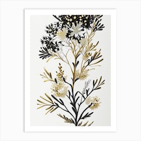 Joshua Tree Pattern Gold And Black (1) Art Print
