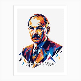 John Maynard Keynes 02 Portrait WPAP Pop Art Art Print