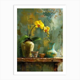 Orchids On A Shelf 1 Art Print