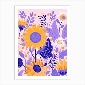 Sunflowers Background Art Print