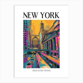 Grand Central Terminal New York Colourful Silkscreen Illustration 3 Poster Art Print