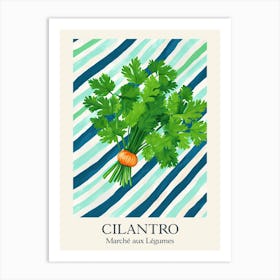 Marche Aux Legumes Cilantro Summer Illustration 2 Art Print