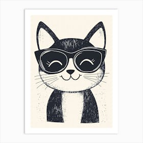 Cute Cat In Sunglasses 1 Art Print