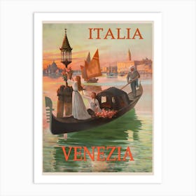 Venice, Italy Travel Poster, Karen Arnlod Art Print Art Print