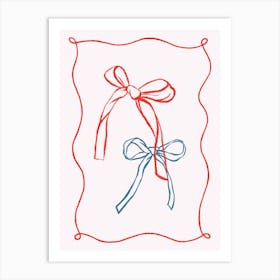 Coquette Whimsy Bows with Frame Art Print