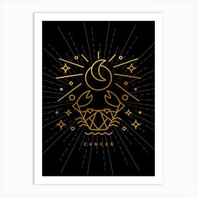 Cancer Zodiac Sign — Zodiac geometric Art Print