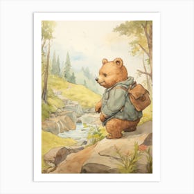 Storybook Animal Watercolour Wombat 2 Art Print