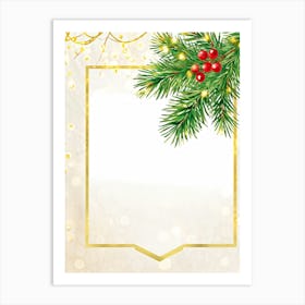 A Sparkling Holiday Card Adorned With Festive Decor From A Traditional December Landscape The Card (3) Art Print