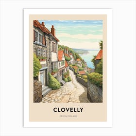 Devon Vintage Travel Poster Clovelly 2 Art Print