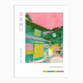 Shirakawago Japan Duotone Silkscreen 2 Art Print