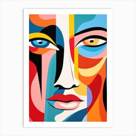 Face Of The Woman in Colorful Abstract Art Print