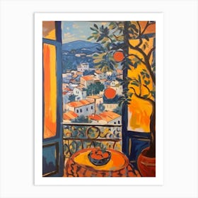 Window Athens Greece In The Style Of Matisse 1 Art Print