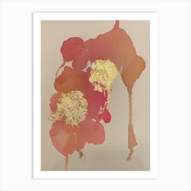 Gold Leaf Pink Abstract Art Print