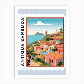 Antigua Barbuda Travel Stamp Poster Art Print