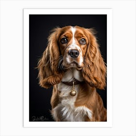 Golden And White English Cocker Spaniel Fluff Surrounding Soft Happy Gaze Purebred Demeanor Sitti 2 1 Art Print