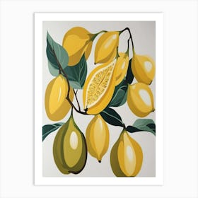 Lemons On A Branch 1 Art Print