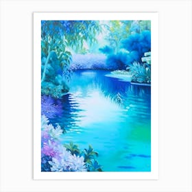 Water Gardens Waterscape Marble Acrylic Painting 2 Art Print