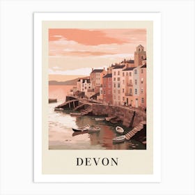 Vintage Travel Poster Devon Art Print