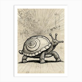 Snail Drawing Art Print