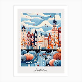 Poster Of Amsterdam, Illustration In The Style Of Pop Art 1 Art Print