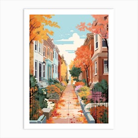 Washington In Autumn Fall Travel Art 3 Art Print