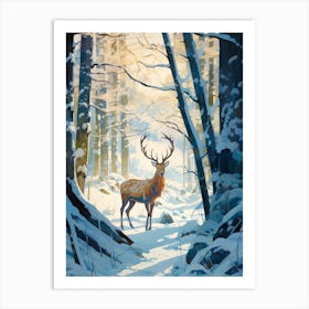 Winter Deer 5 Illustration Art Print