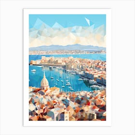 Marseille, France, Geometric Illustration 8 Art Print