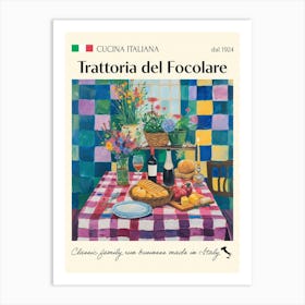 Trattoria Del Focolare Trattoria Italian Poster Food Kitchen Art Print