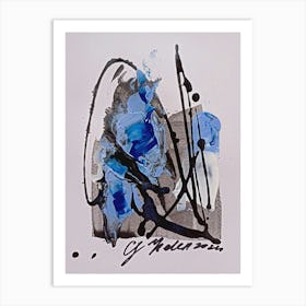 Blue And Black Art Print