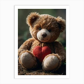 Teddy Bear With Heart 2 Art Print