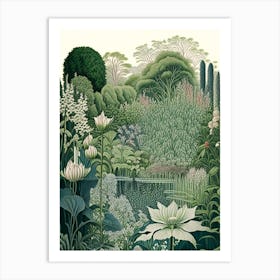 Claude Monet Foundation Gardens 1, France Vintage Botanical Art Print