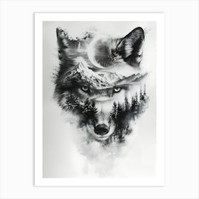 Wolf In The Forest 22 Art Print